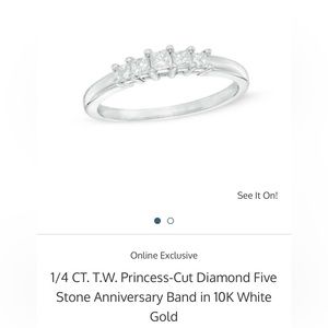 ZALES 1/4 CARAT WHITE GOLD DIAMOND RING